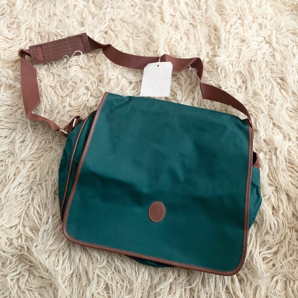 Green Brown Book Bag New With Tags NWT - Picture 2 of 7